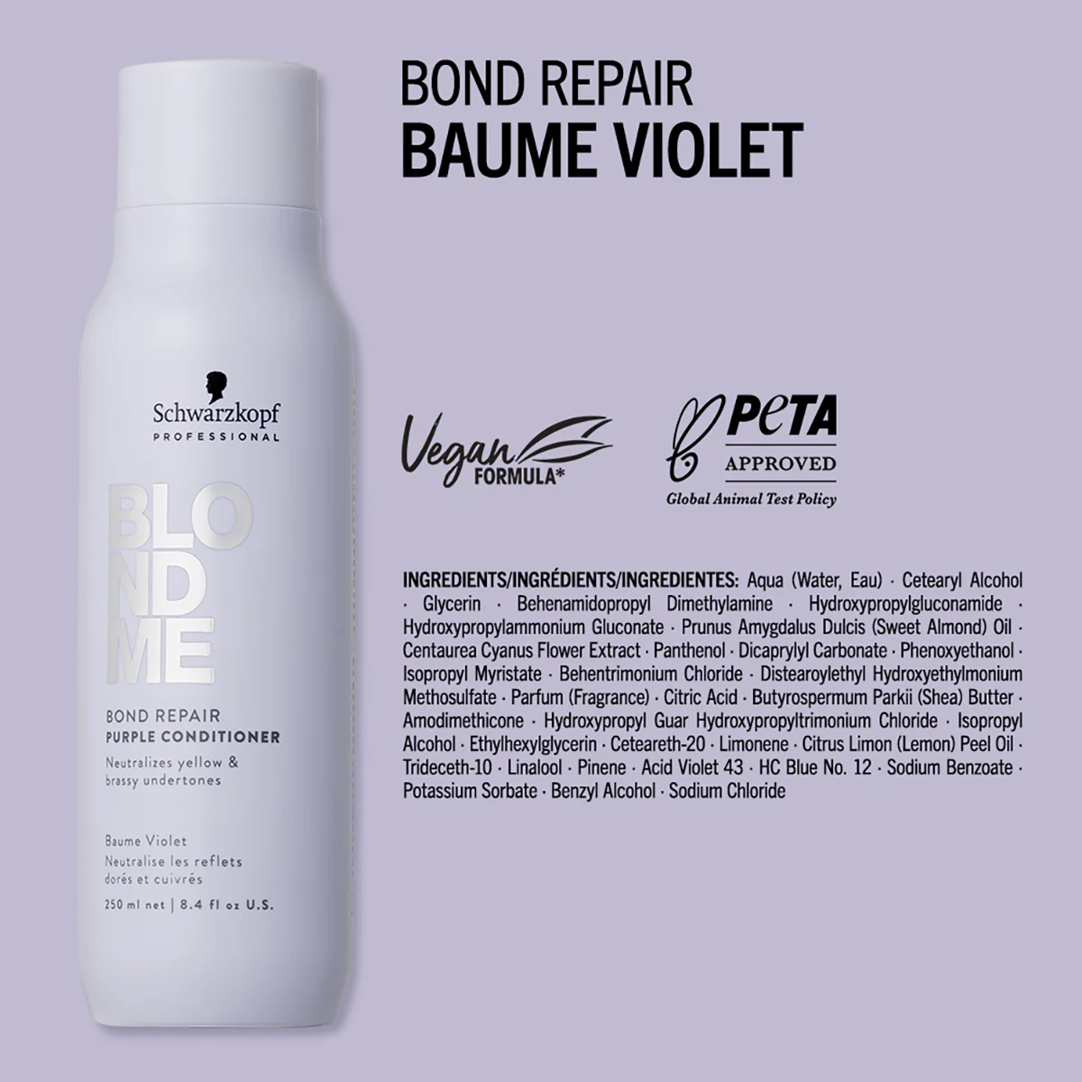 Baume Violet Neutralisant Blond Me Bond Repair Schwarzkopf 250ML - Image 4