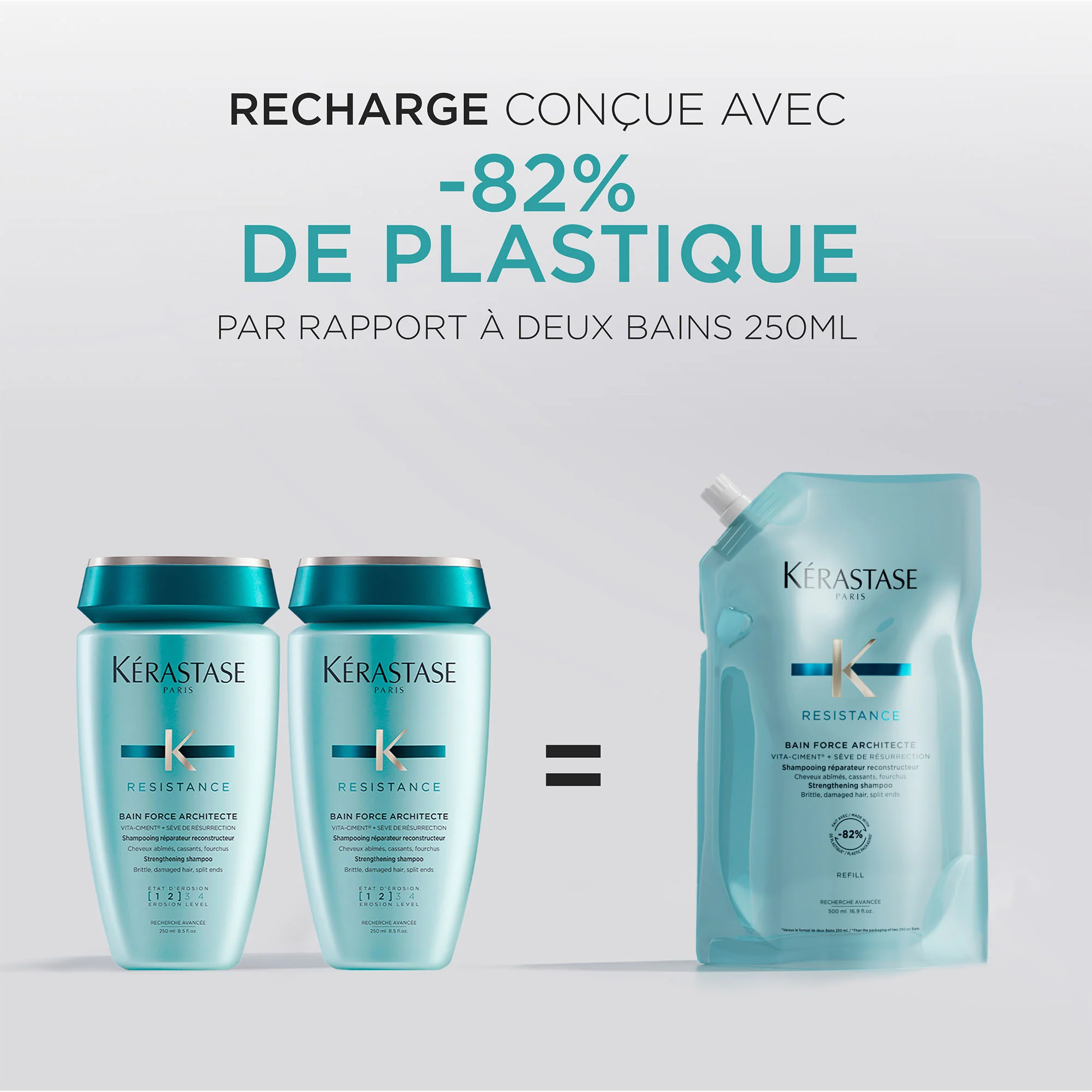Éco-Recharge Bain Force Architecte Kérastase 500 ML - Image 3