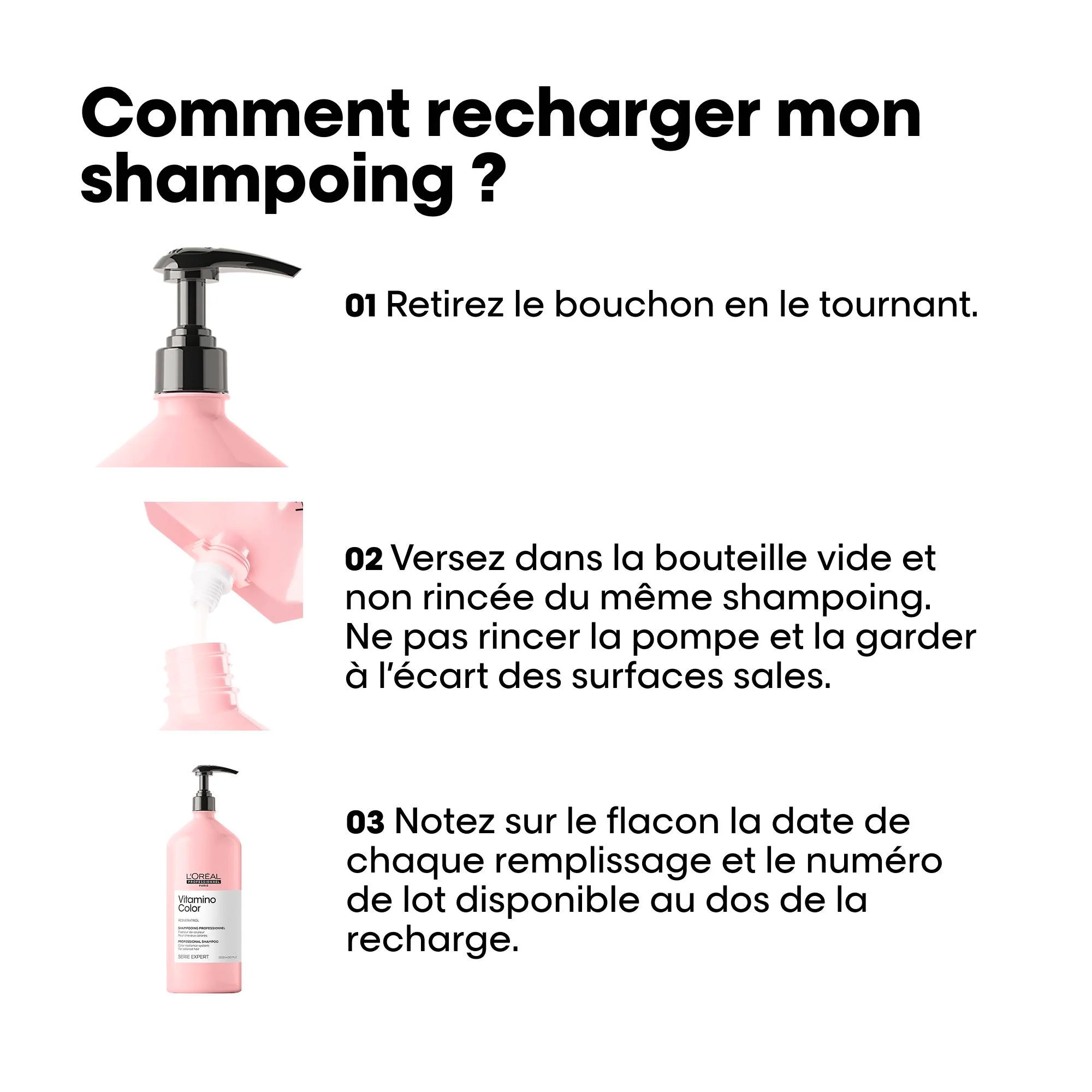 Éco-Recharge Shampoing Vitamino Color L'Oréal Pro 1000 ML - Image 5