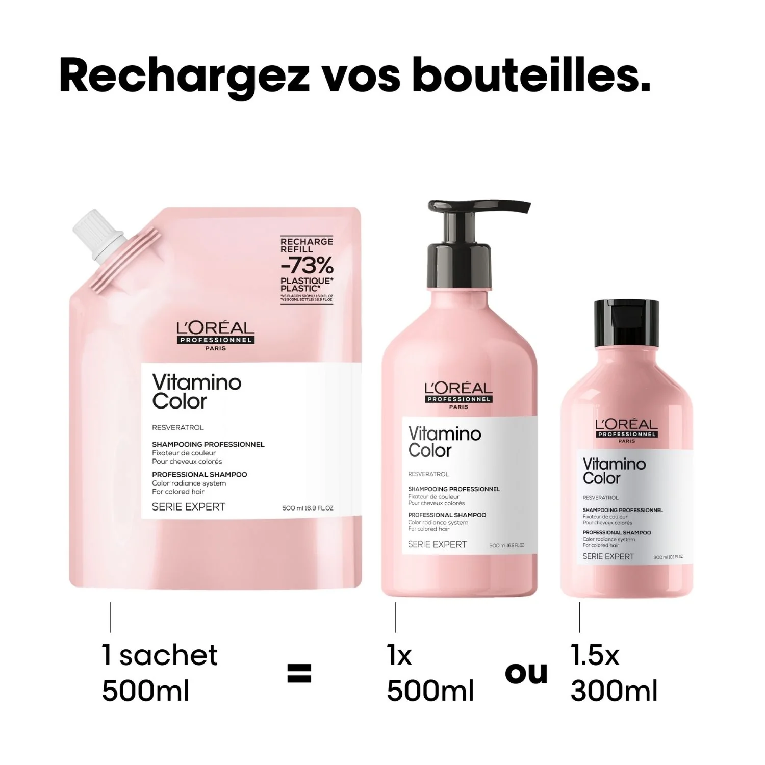 Éco-Recharge Shampoing Vitamino Color L'Oréal Pro 500 ML - Image 5