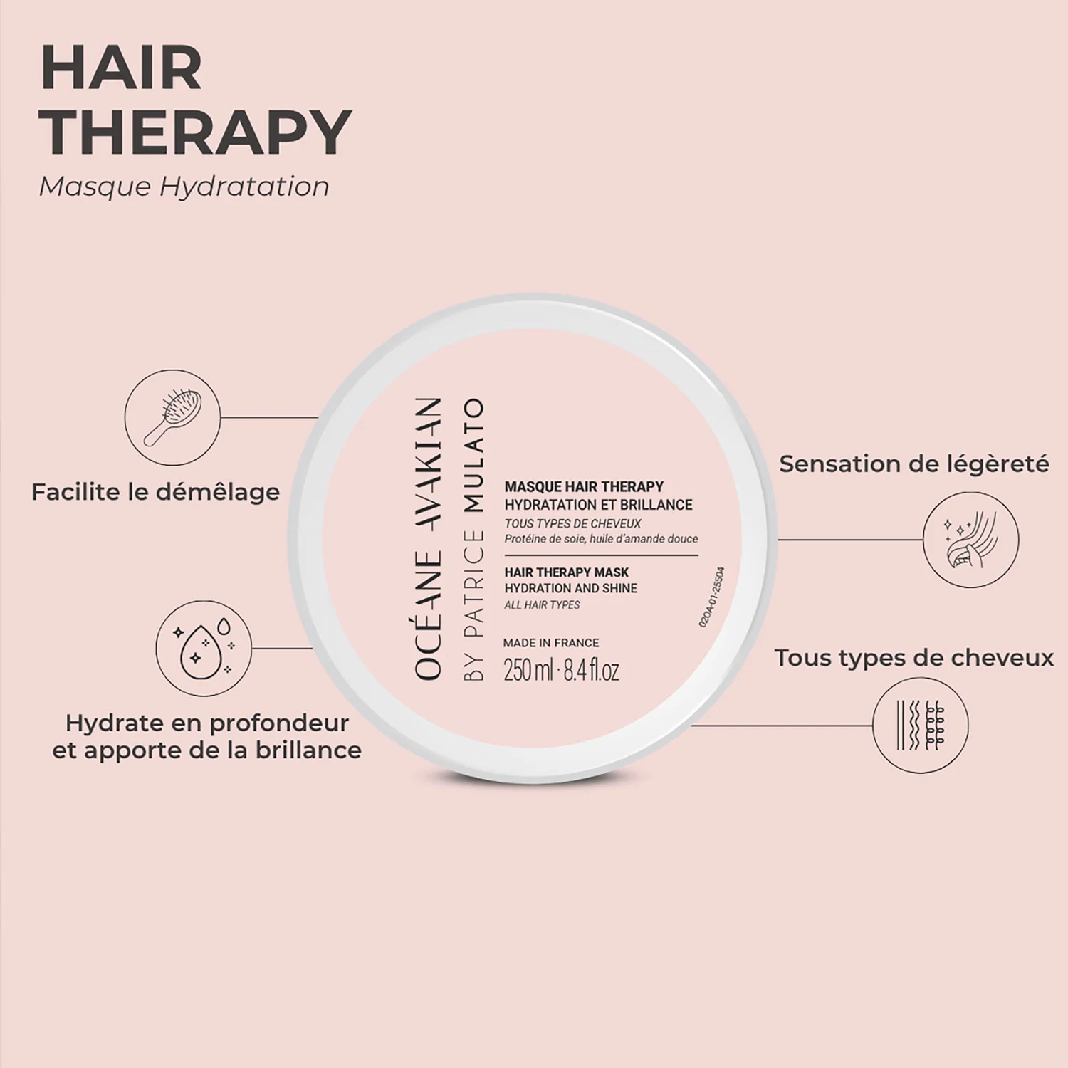 Masque Hydratation Hair Therapy Océane Avakian by Mulato - Image 4