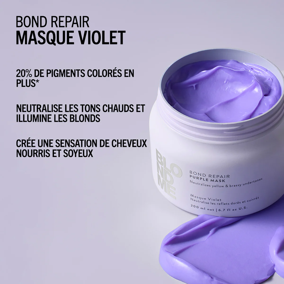 Masque Violet Neutralisant Blond Me Bond Repair Schwarzkopf 500 ML - Image 3
