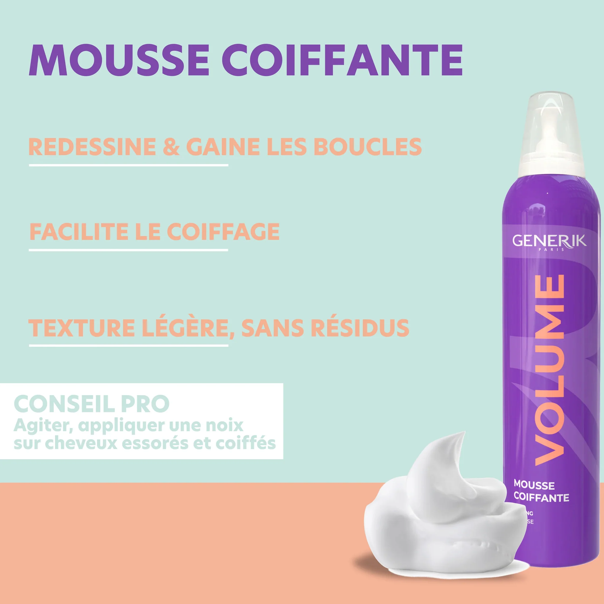 Mousse Coiffante Volume Generik 300 ML - Image 2