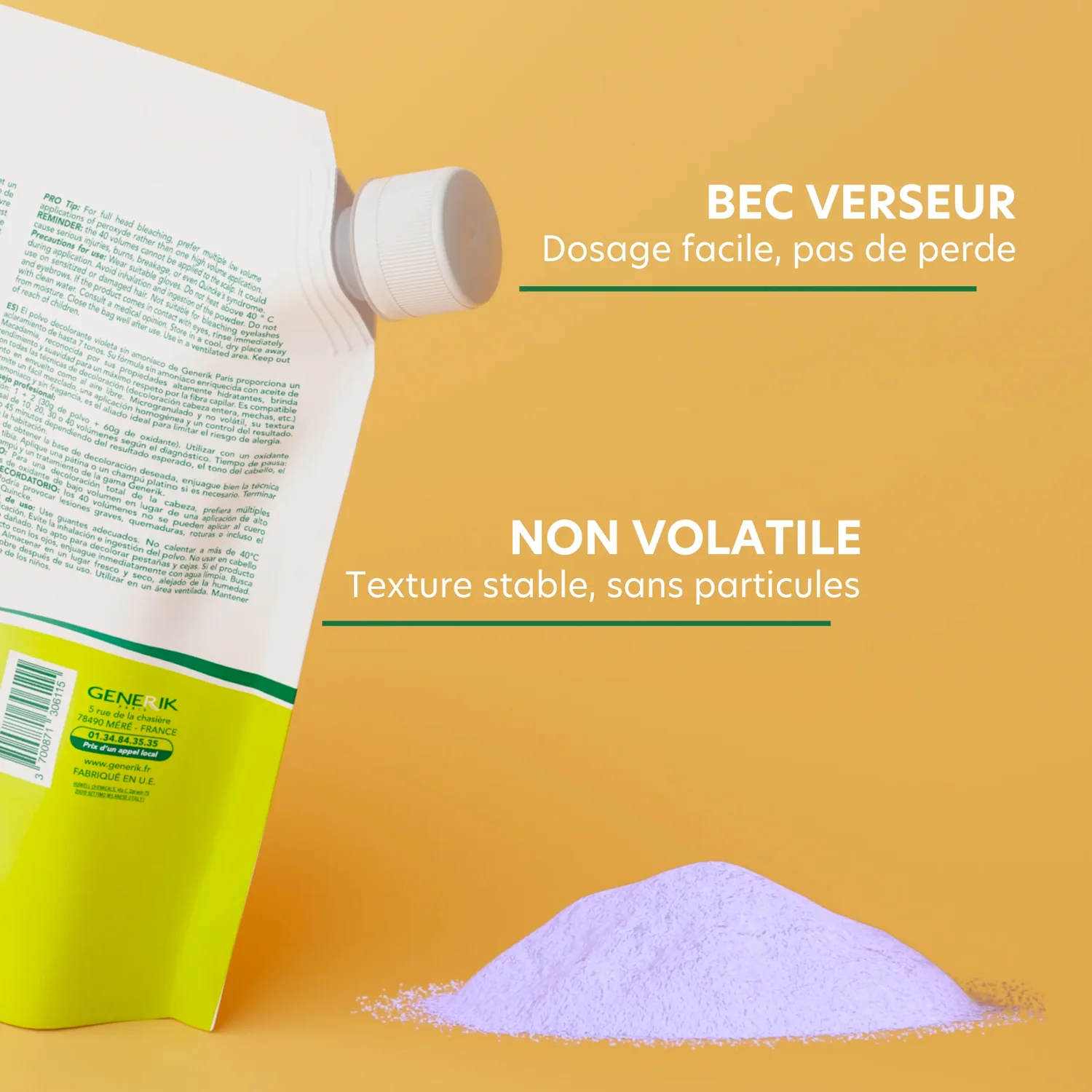 Poudre Décolorante 7 Tons Sans Ammoniaque Generik 500G - Image 4