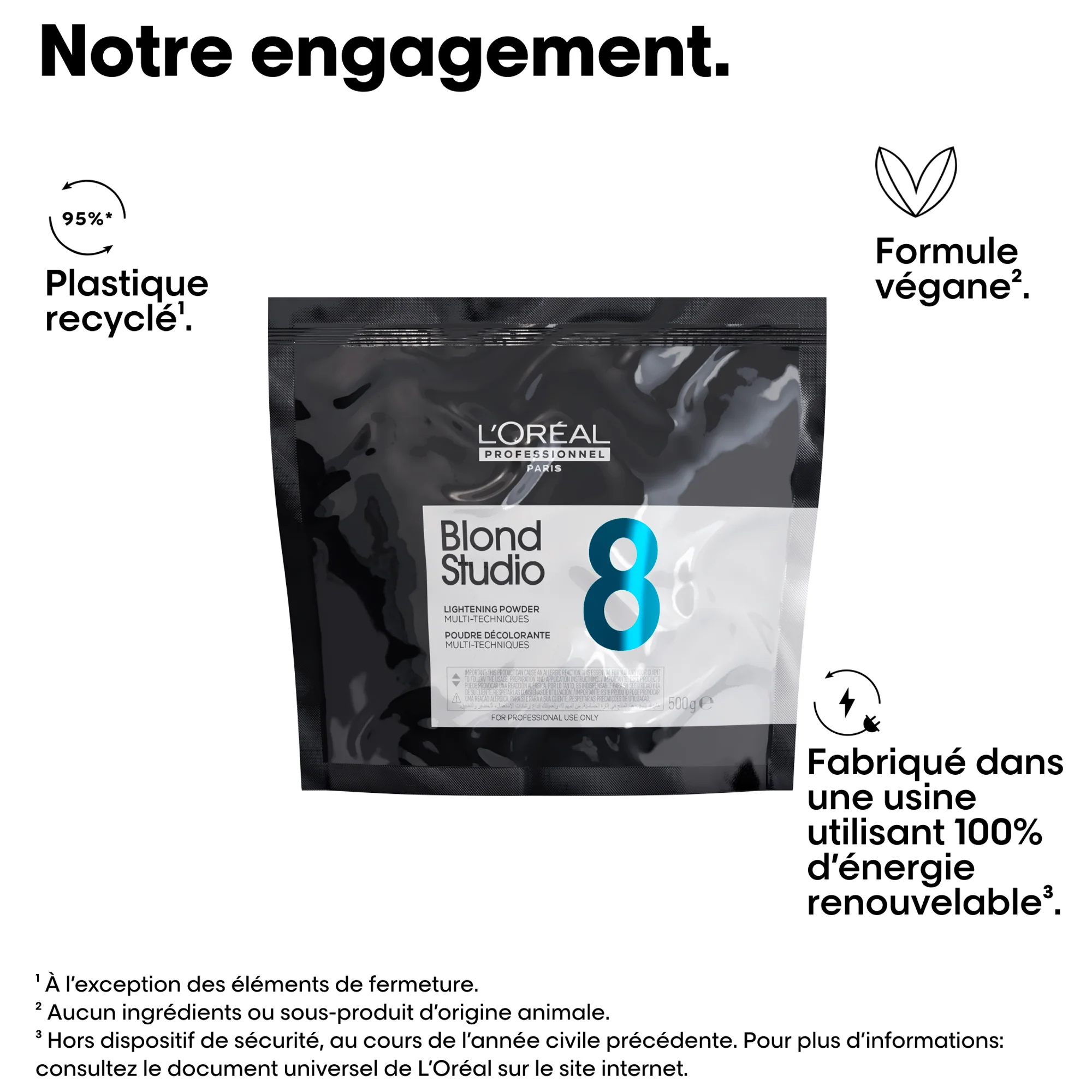 Poudre Décolorante Multi-Techniques 8 Blond Studio L'Oréal Professionnel 500G (Sachet) - Image 3
