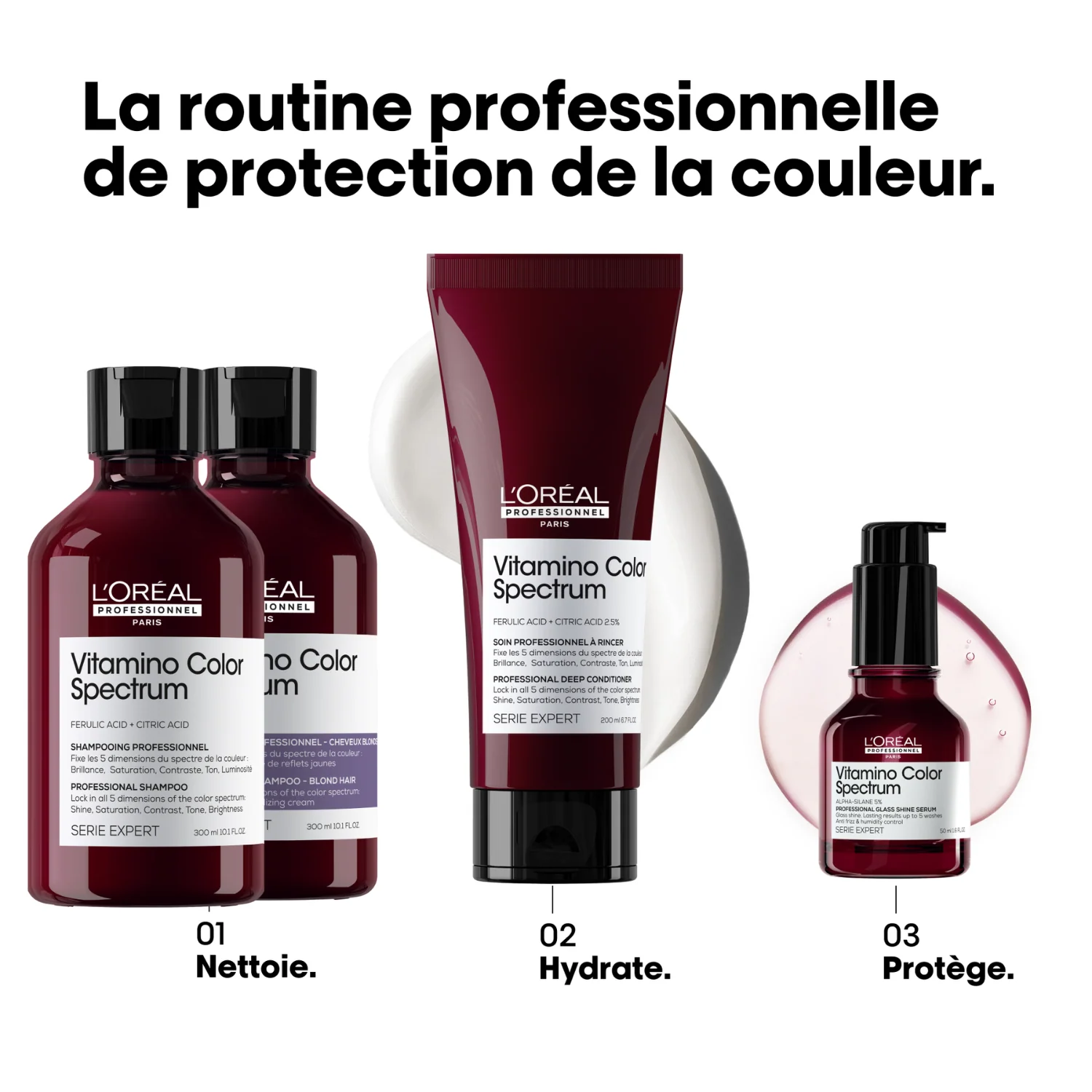 Shampoing Violet Anti-Jaune Vitamino Color Spectrum L'Oréal Professionnel 300 ML - Image 5