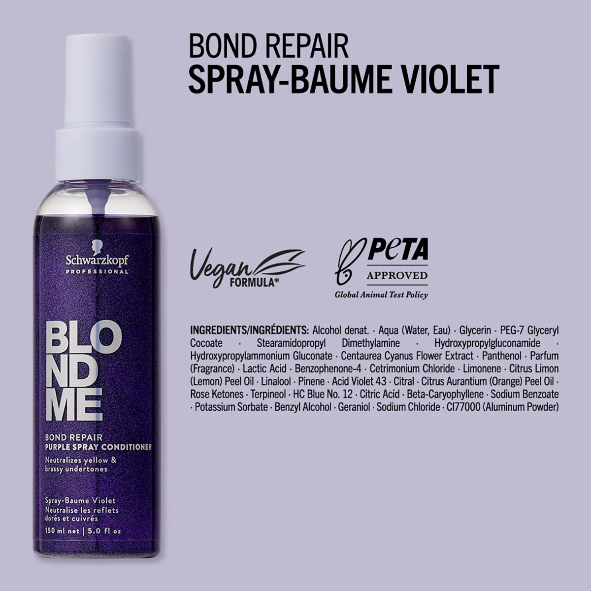 Spray Baume Violet Blond Me Bond Repair Schwarzkopf 150 ML - Image 5