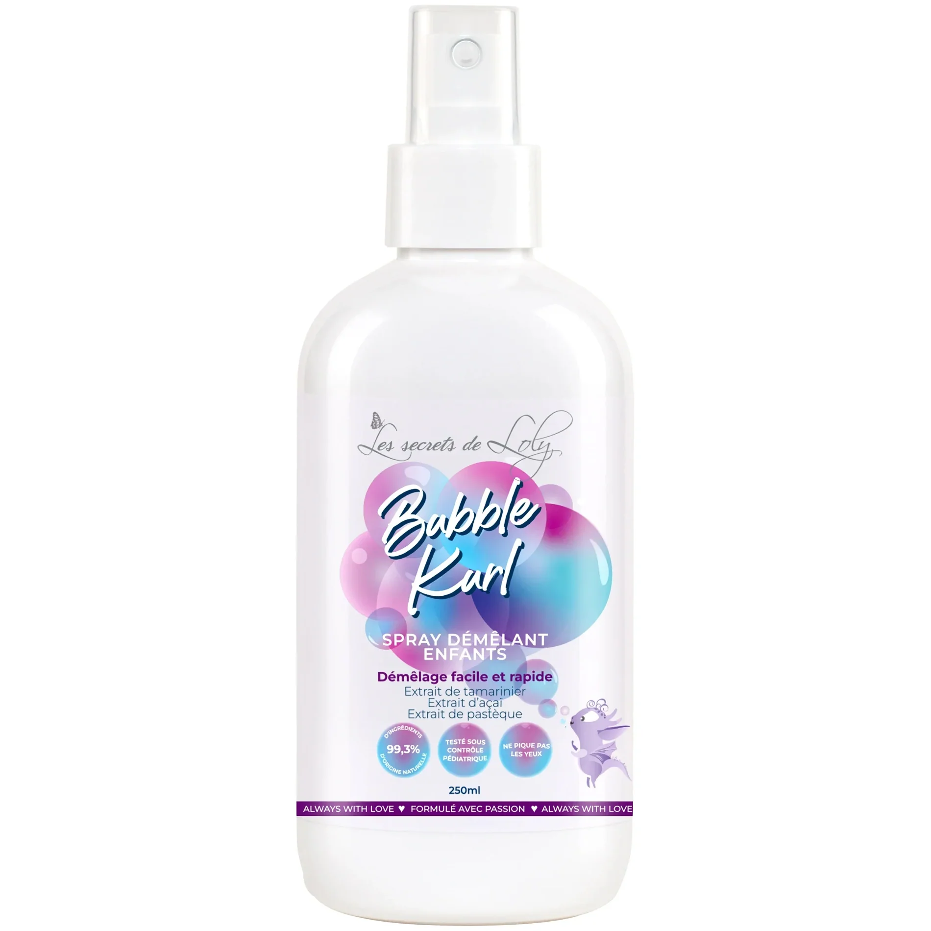 Spray Démêlant Enfant Bubble Kurl Les Secrets de Loly 250 ML